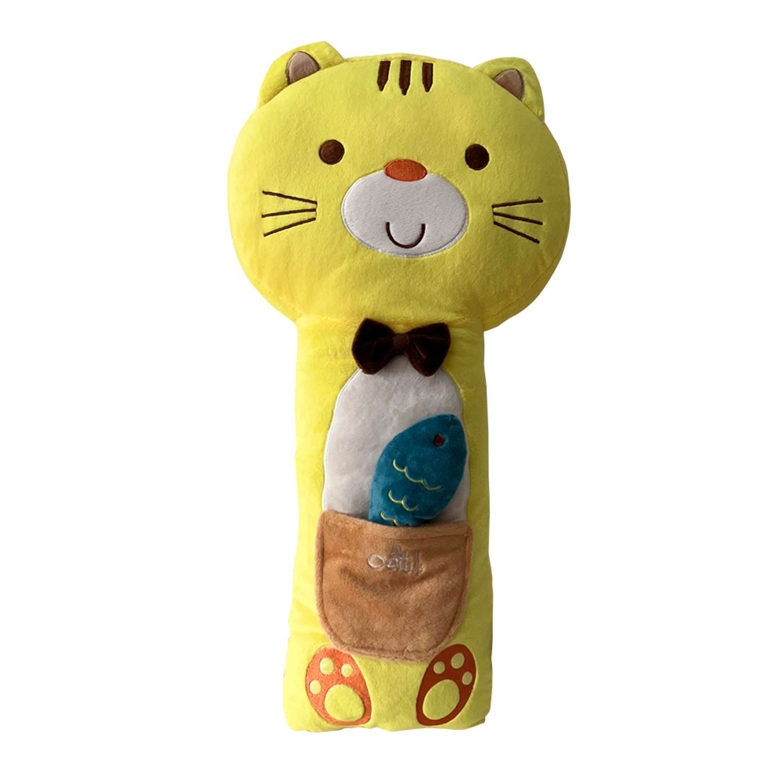 Подушка для путешествий Territory игрушка на ремень безопасности Кот жёлтый с рыбкой - фото 1