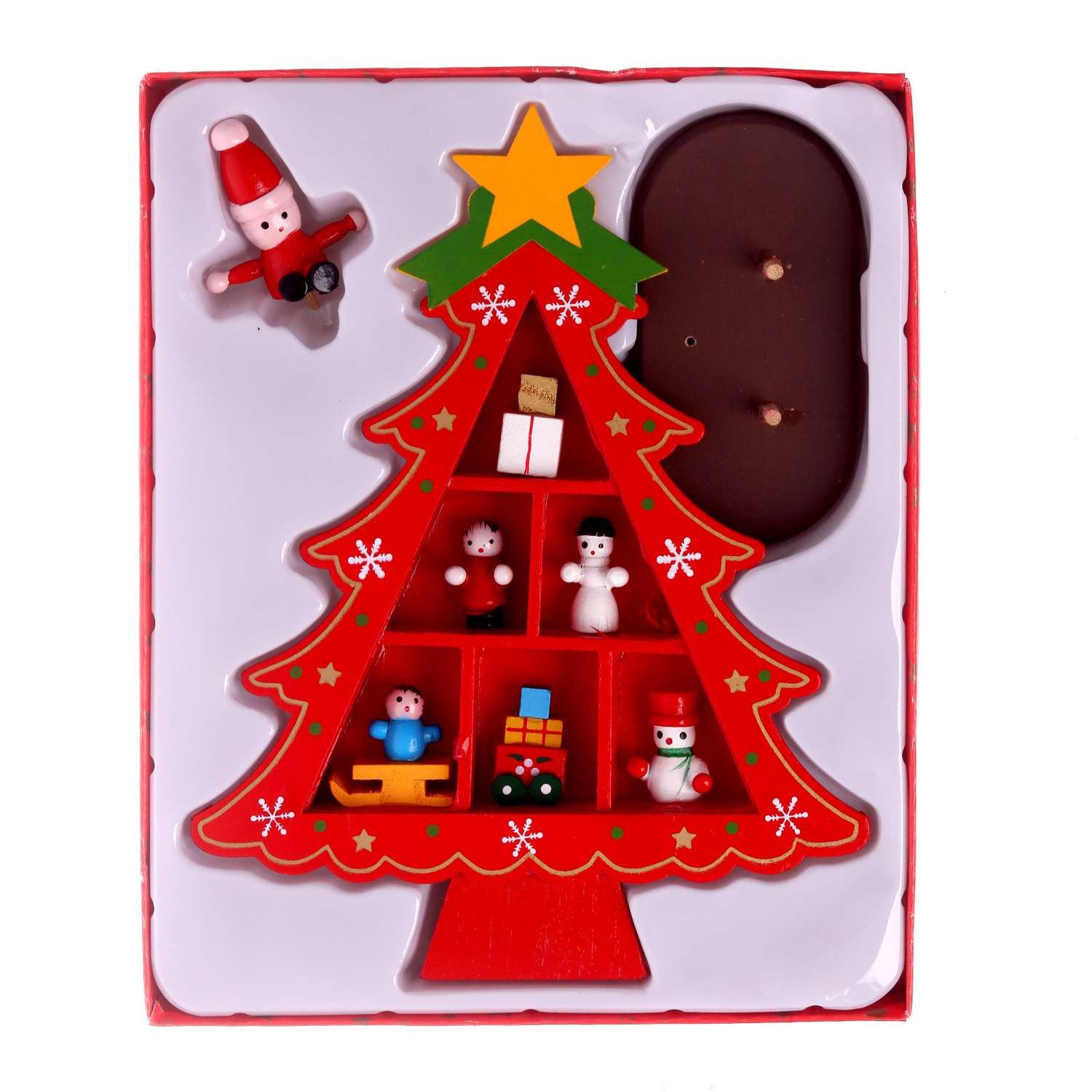 Новогодний сувенир Лесная мастерская «Ёлка с ячейками под подарки» 14.5 × 19.5 см красная - фото 9