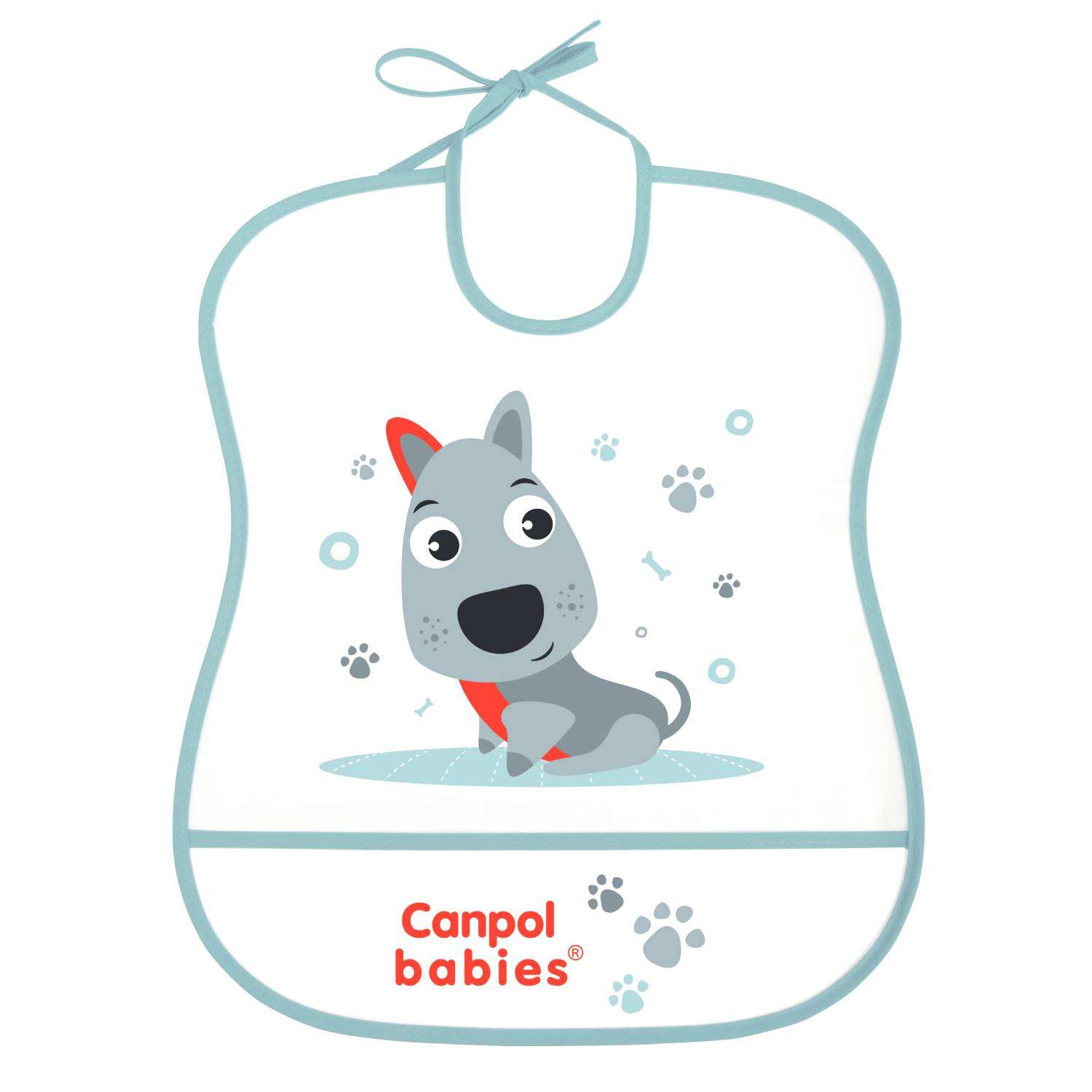 Нагрудник Canpol Babies мягкий с кармашком Серый 2/919_grey - фото 1