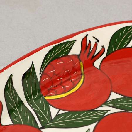 Блюдо Sima-Land Риштанская Керамика «Гранаты» 29.5см разноцветное овальное