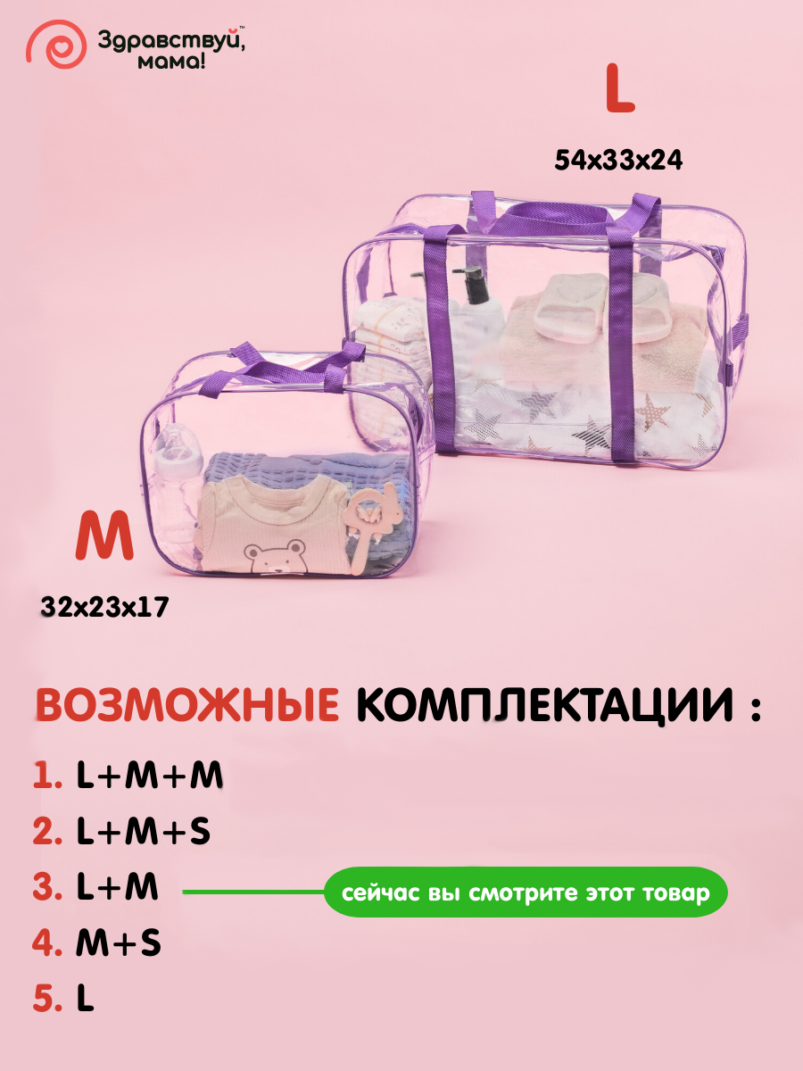 Сумка в роддом Здравствуй мама! Premium Quality 2 шт