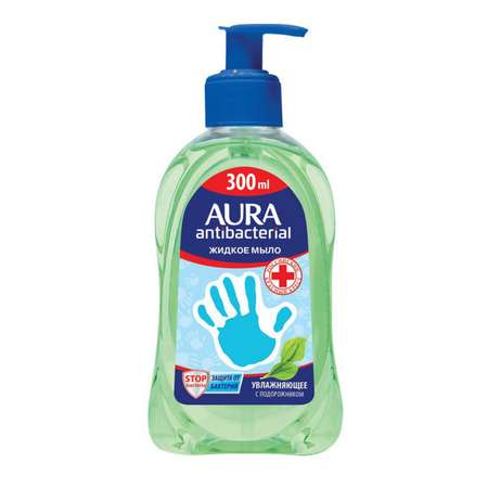 Жидкое мыло AURA Antibacterial Для всей семьи с подорожником 300 мл