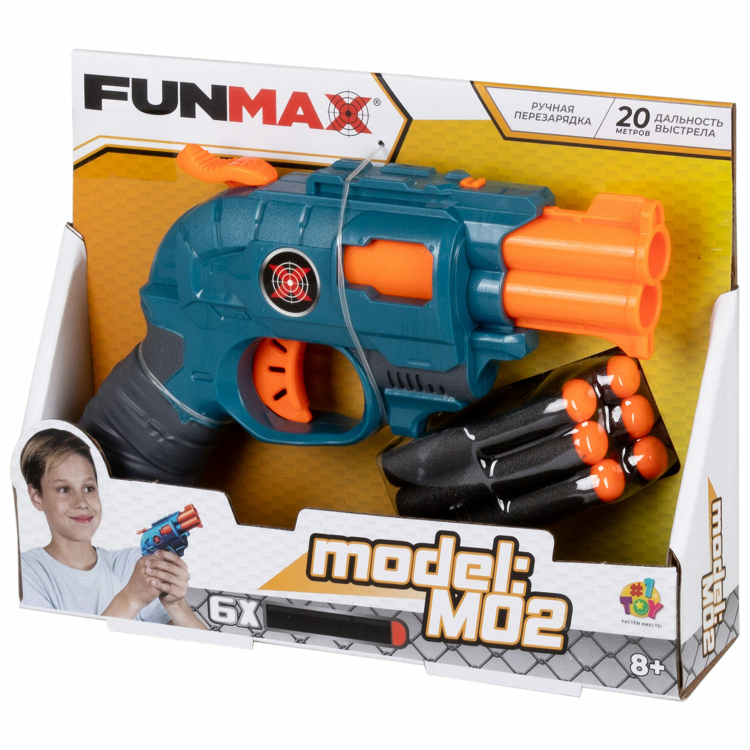 Бластер с мягкими пулями FunMax 1TOY 6 пуль - фото 14