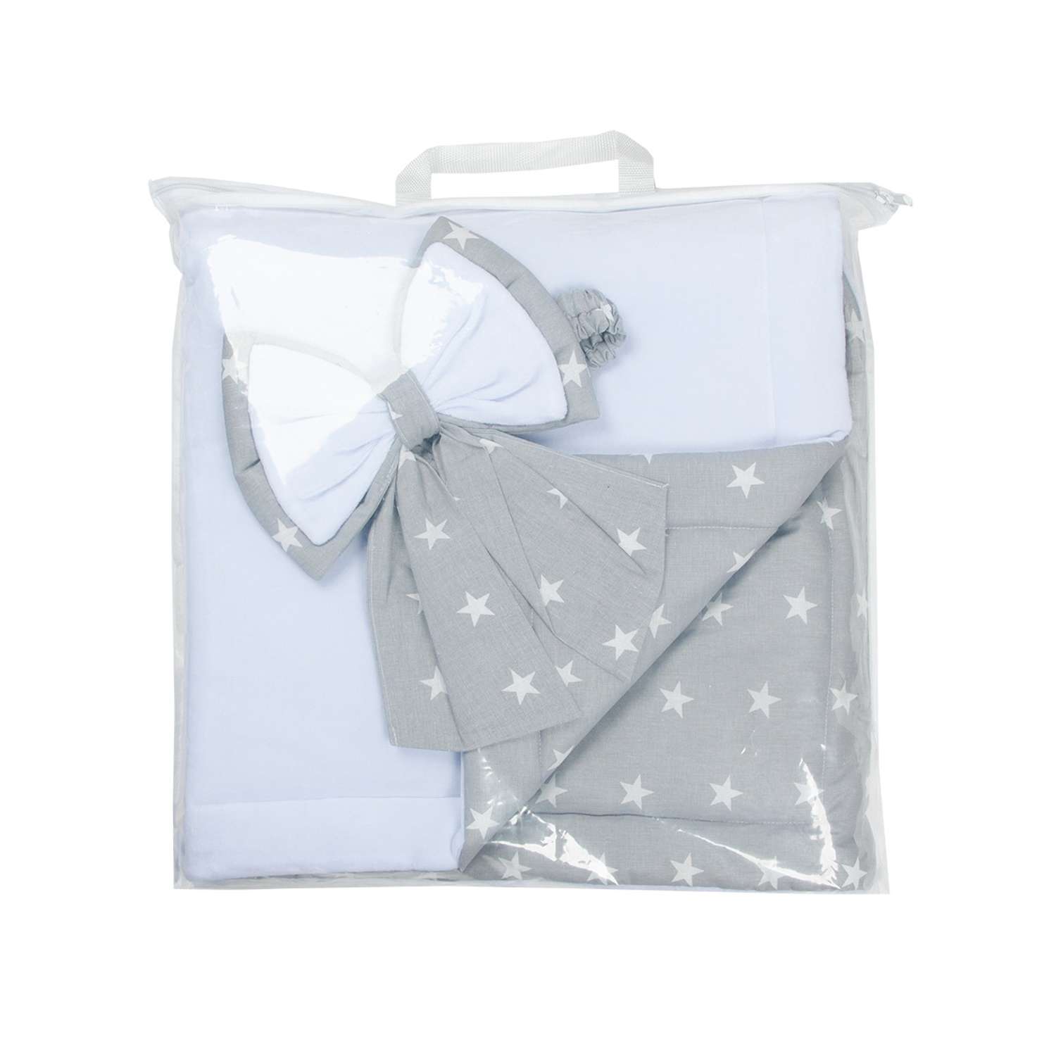 Конверт-одеяло Чудо-Чадо на выписку для новорожденного Плюша белый/звездочки - фото 7