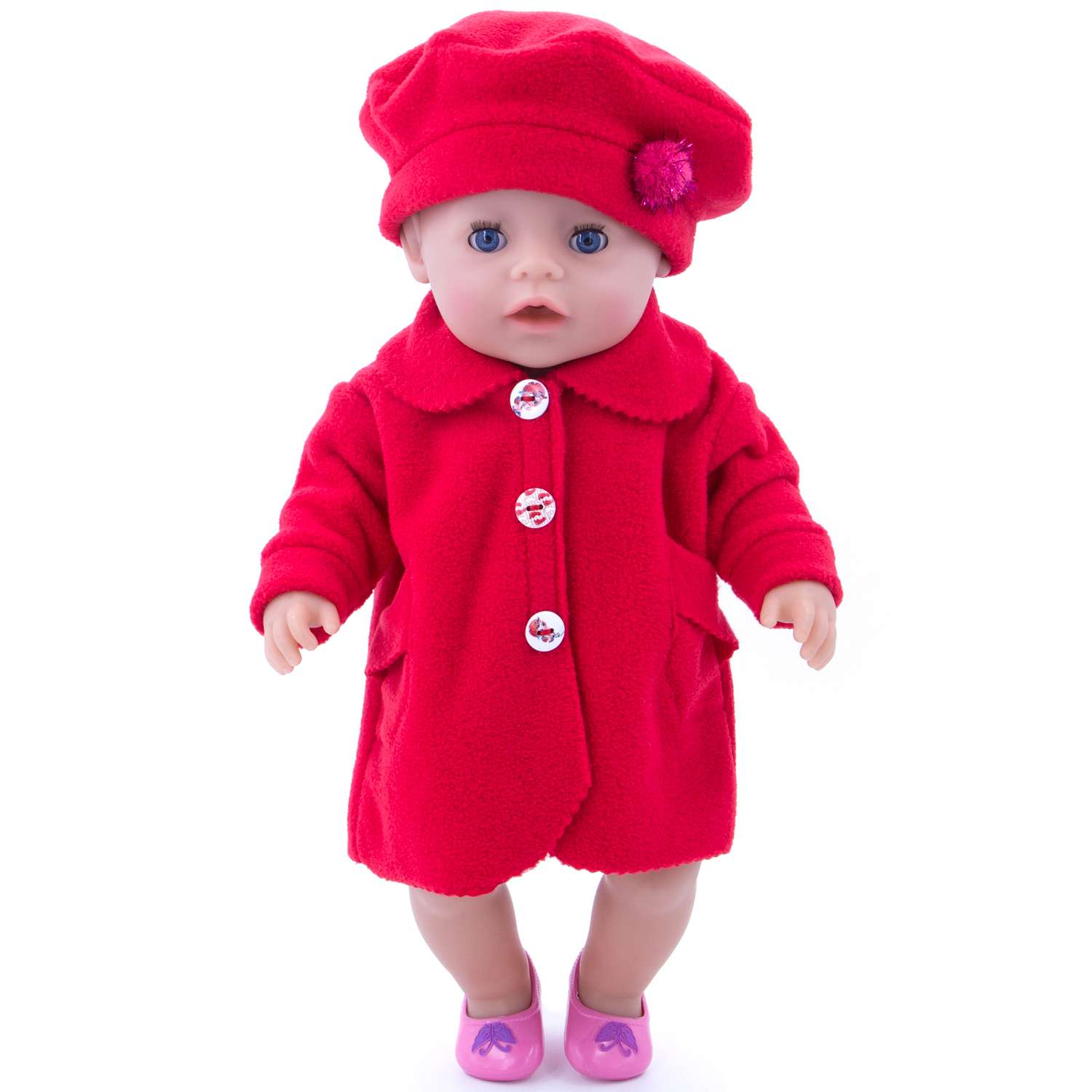 Комплект одежды Модница Пальто с беретом для пупса 43-48 см 6119 красный 6119красный - фото 6
