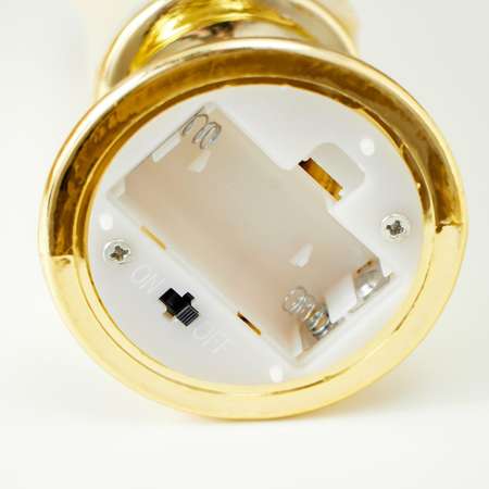 Ночник RISALUX с эффектом живого пламени «Свеча малая» LED от батареек 2xААА золото 7х7х14 5 см