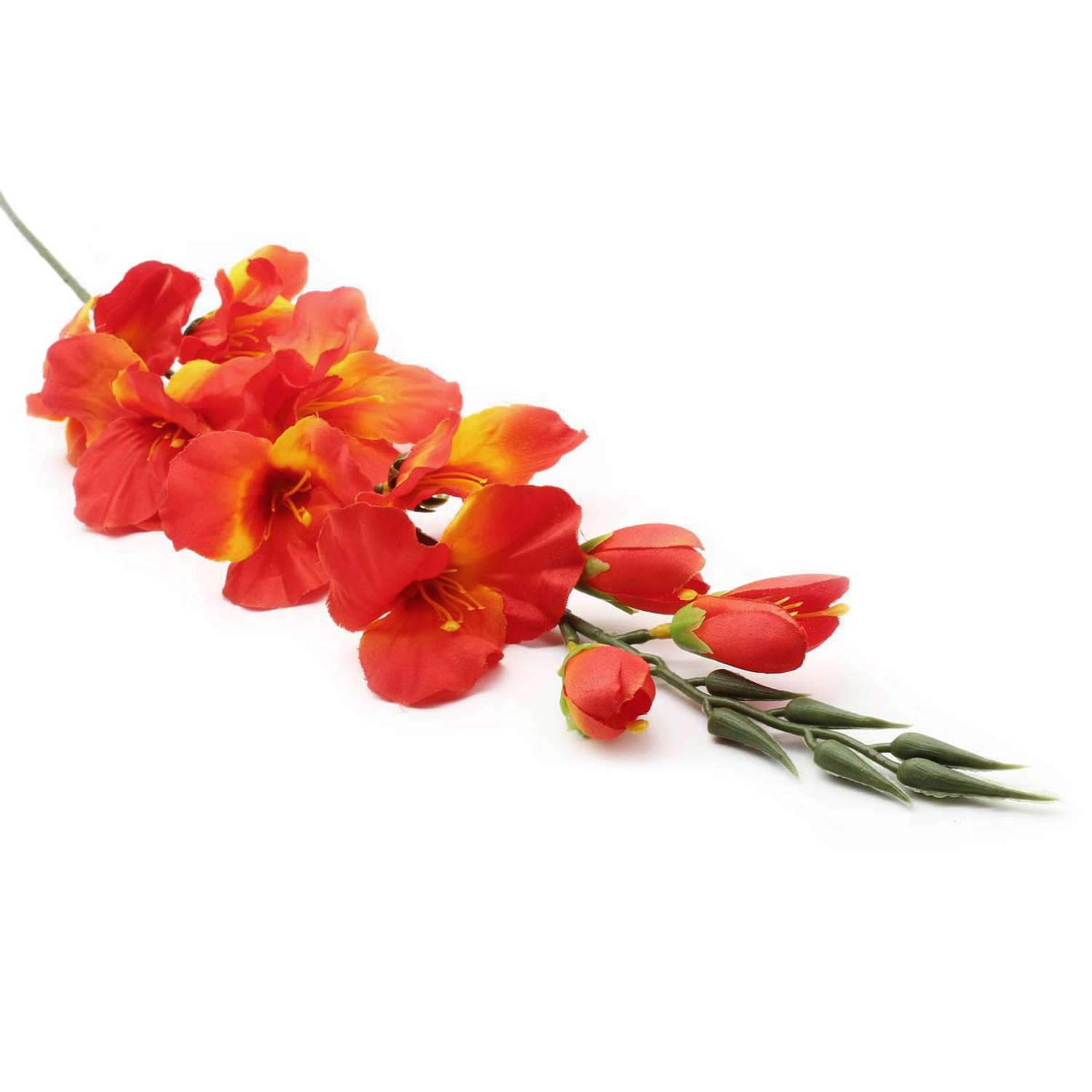 Цветок искусственный Astra Craft Гладиолусы 80 см цвет красно - оранжевый - фото 1