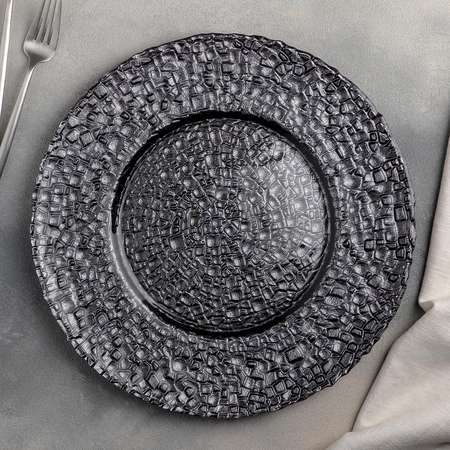 Тарелка MAGISTRO стеклянная подстановочная «Кринкл» d=33 см цвет серый