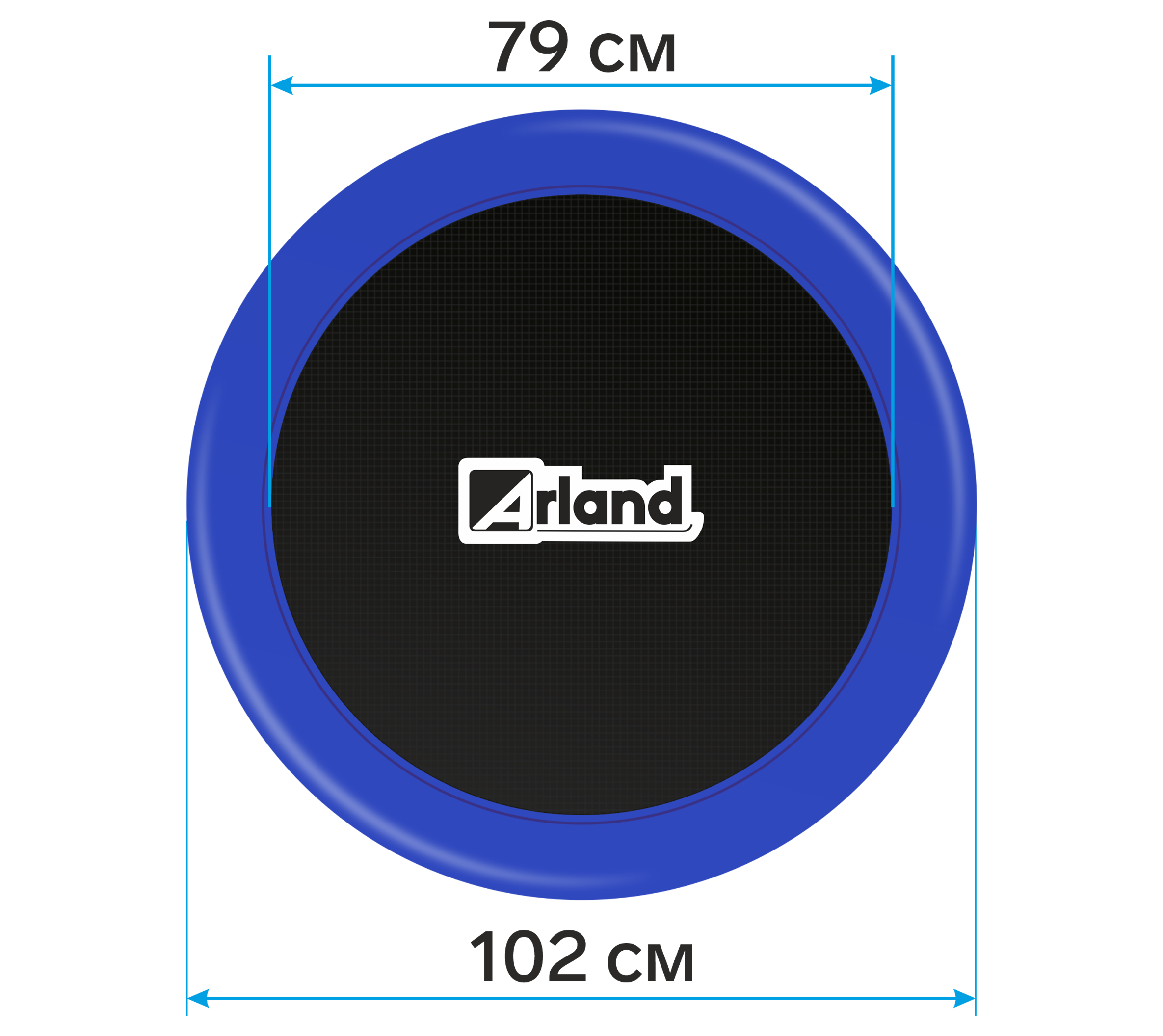 Мини-батут каркасный Arland 102 см. Синий - фото 2