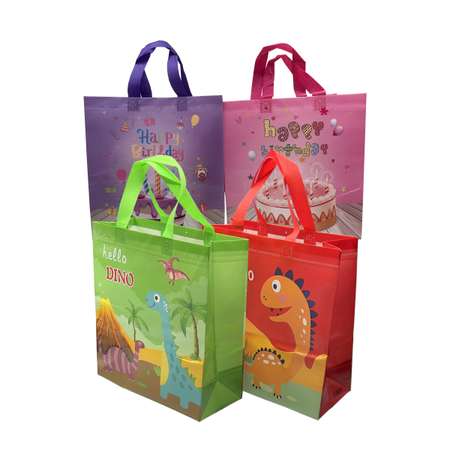 Подарочные пакеты для детей LATS 4 штуки День Рождения + динозавры