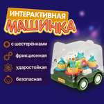 Карусель 1TOY 1TOY Движок, прозрачная машинка с шестеренками, инерционная, для детей, малышей