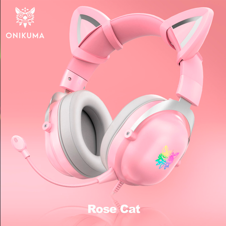 Игровые наушники Onikuma X11 Rose Cat
