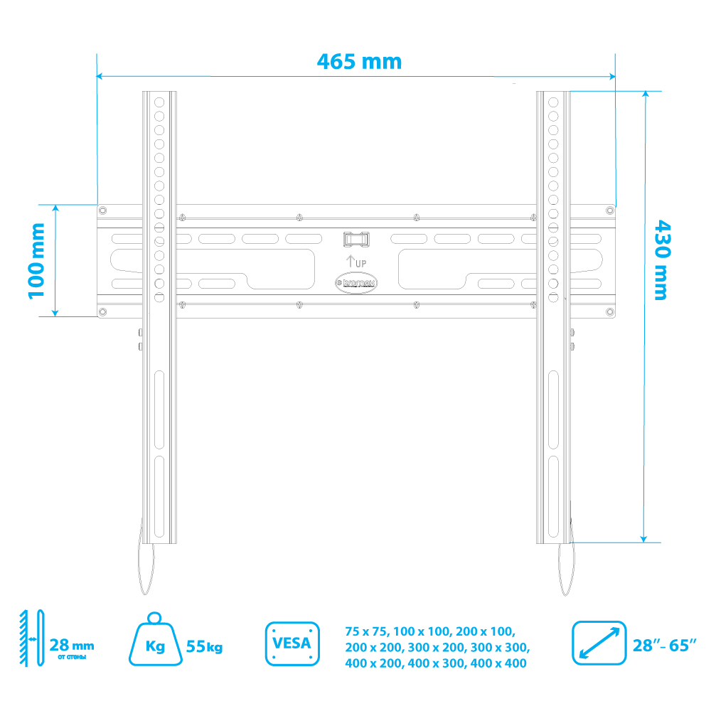 Кронштейн для телевизора KROMAX FLAT-3 - фото 7