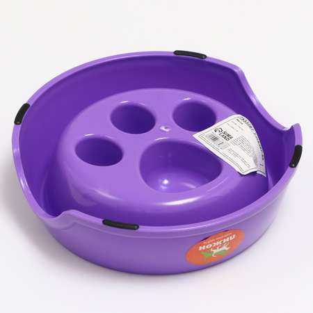 Миска Пижон для медленного кормления «Лапа» 18.5х17.5х5 см фиолетовая