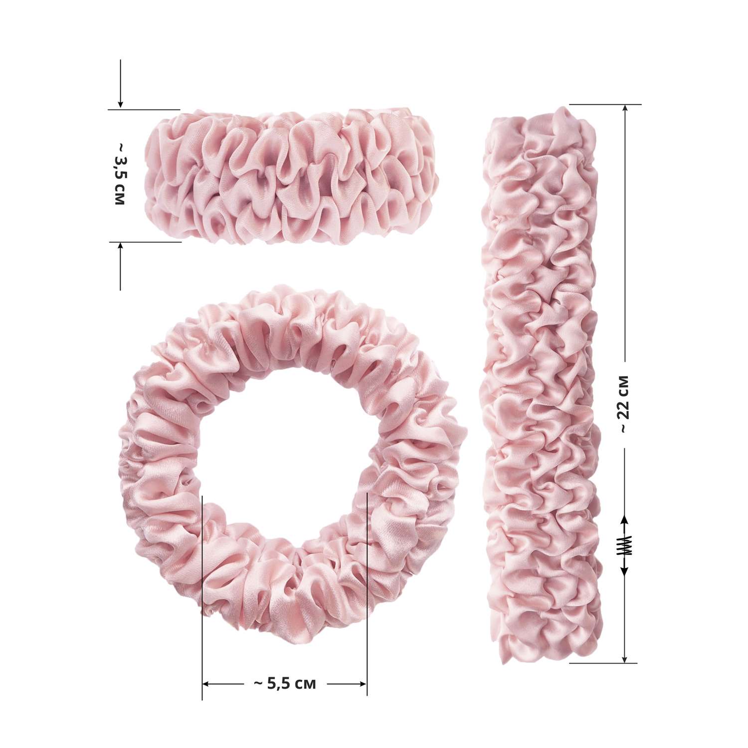 Шёлковая резинка для волос SILK MANUFACTURE SUPER TAIL светло-розовый - фото 4