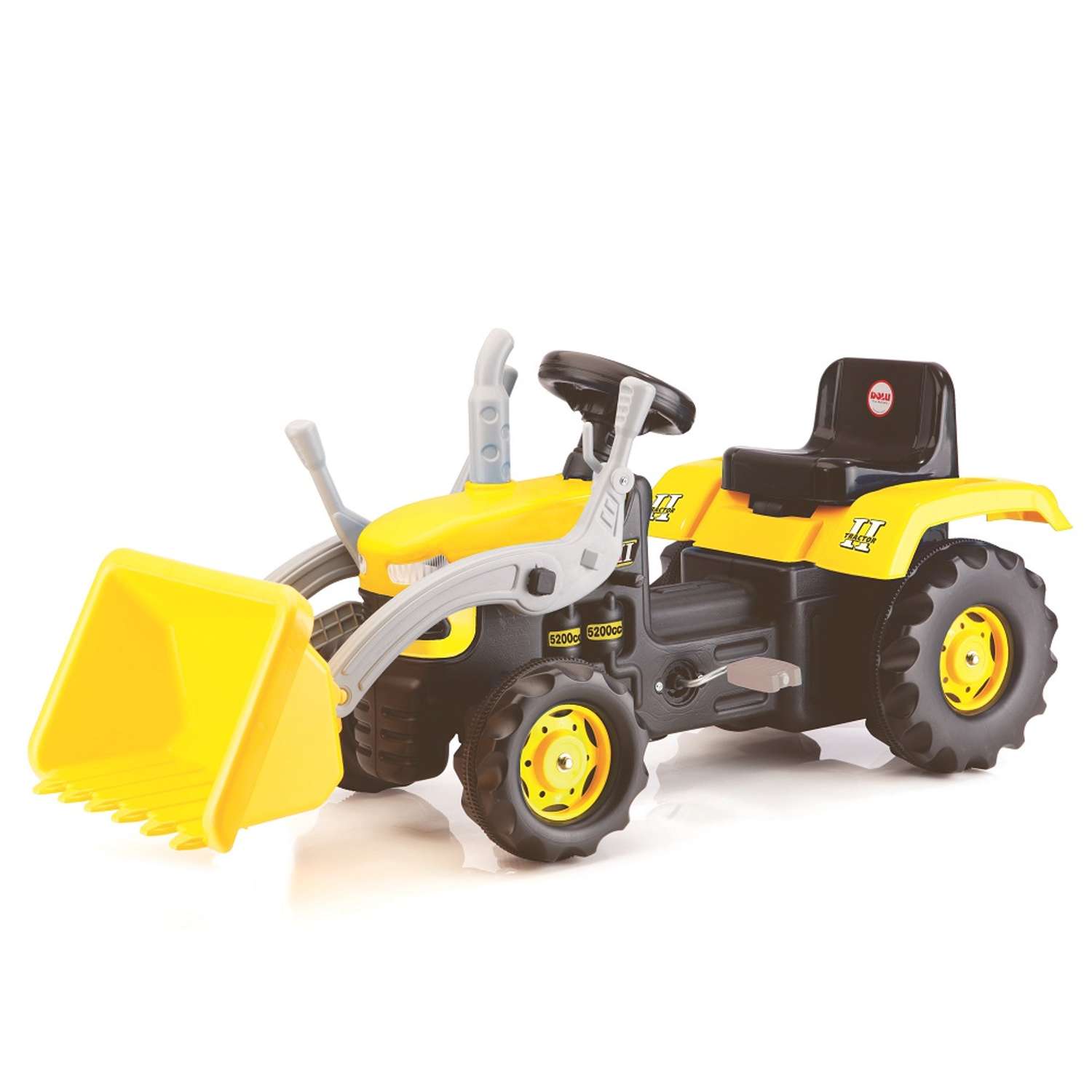 Трактор-экскаватор Dolu на педалях желтый - фото 1
