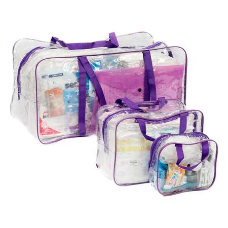Готовая сумка в роддом Хорошая Мама Стандарт 56 предметов фиолетовая