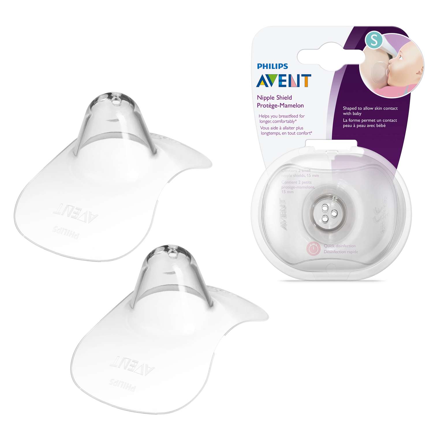 Накладки на соски Philips Avent защитные с футляром S 2шт с SSCF153/01 - фото 2