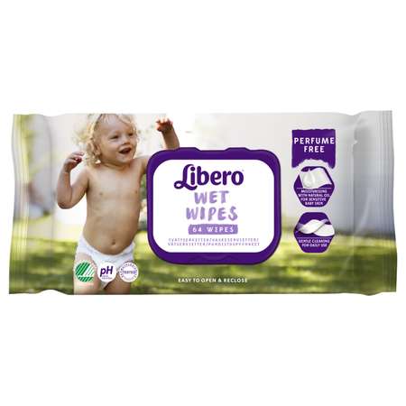 Салфетки влажные Libero Wet Wipes сменный блок 64шт