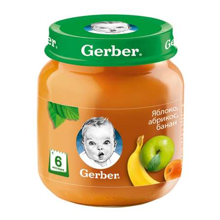 Пюре Gerber яблоко абрикос банан 130г