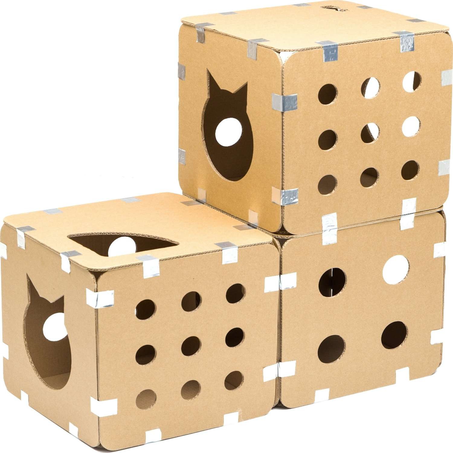 Домик для кошек ECOPET сборный 3 куба - фото 1