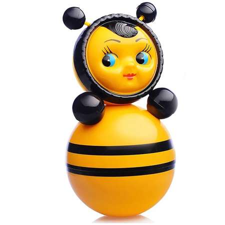 Пчела Неваляшка Котовские неваляшки музыкальная развивающая игрушка для детей 23 см Ручная роспись