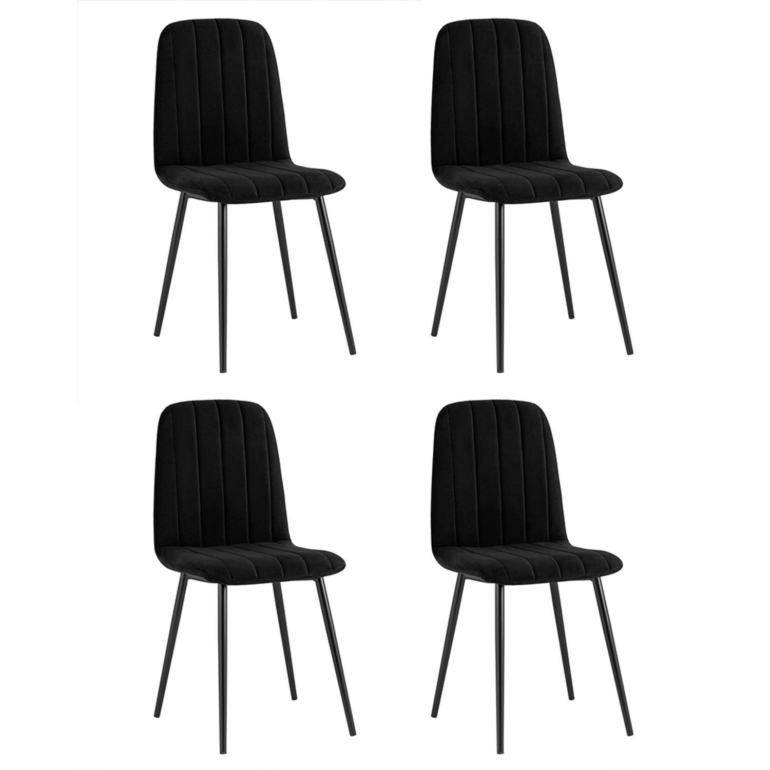 Комплект стульев Фабрикант 4 шт Easy велюр черный - фото 1