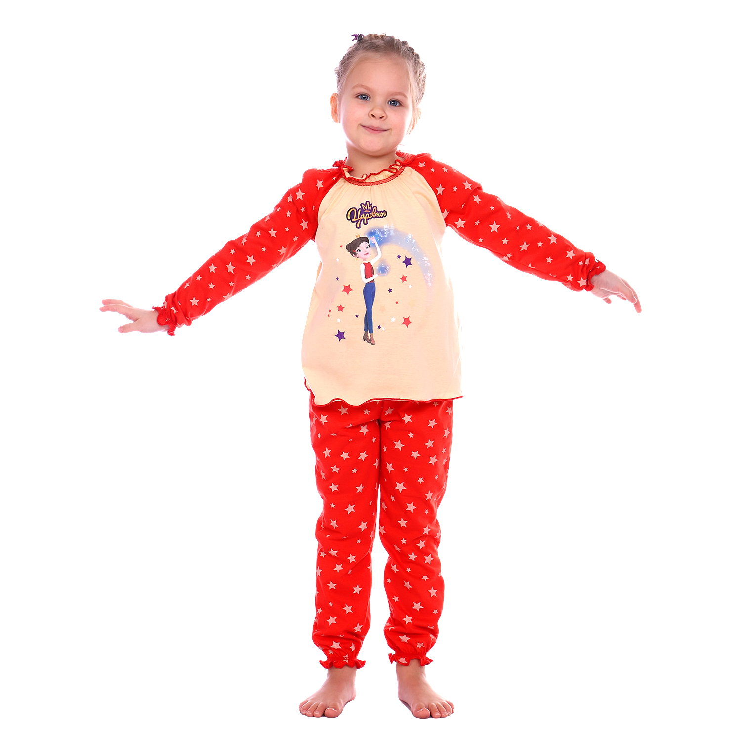 Пижама Детская Одежда S0413К/молочный_красный - фото 1