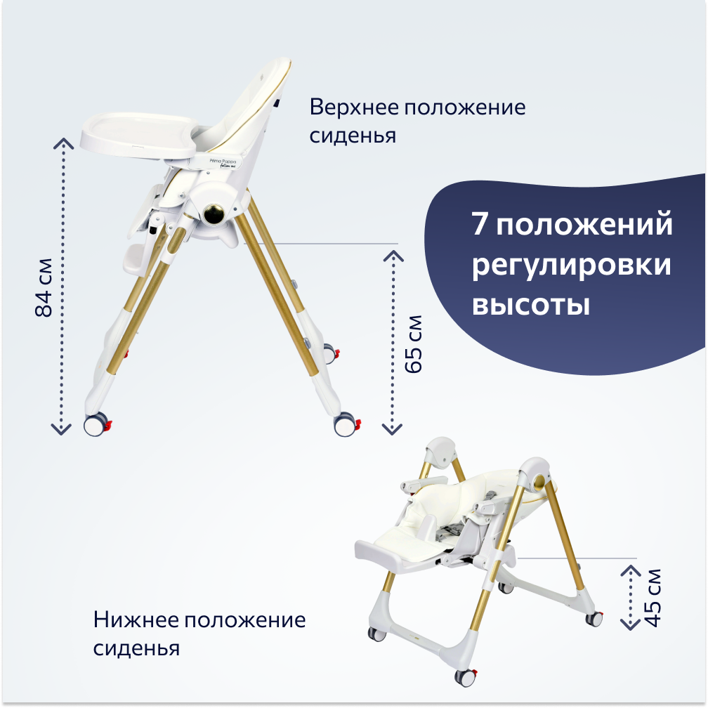 Стул Peg-Perego Prima Pappa Follow Me Gold - фото 4