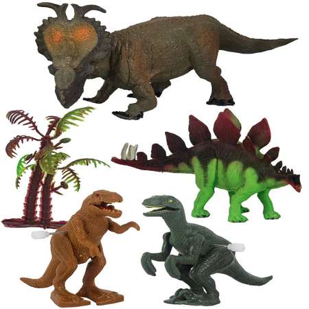 Набор фигурок Mioshi Тираннозавр стегозавр трицератопс и аллозавр