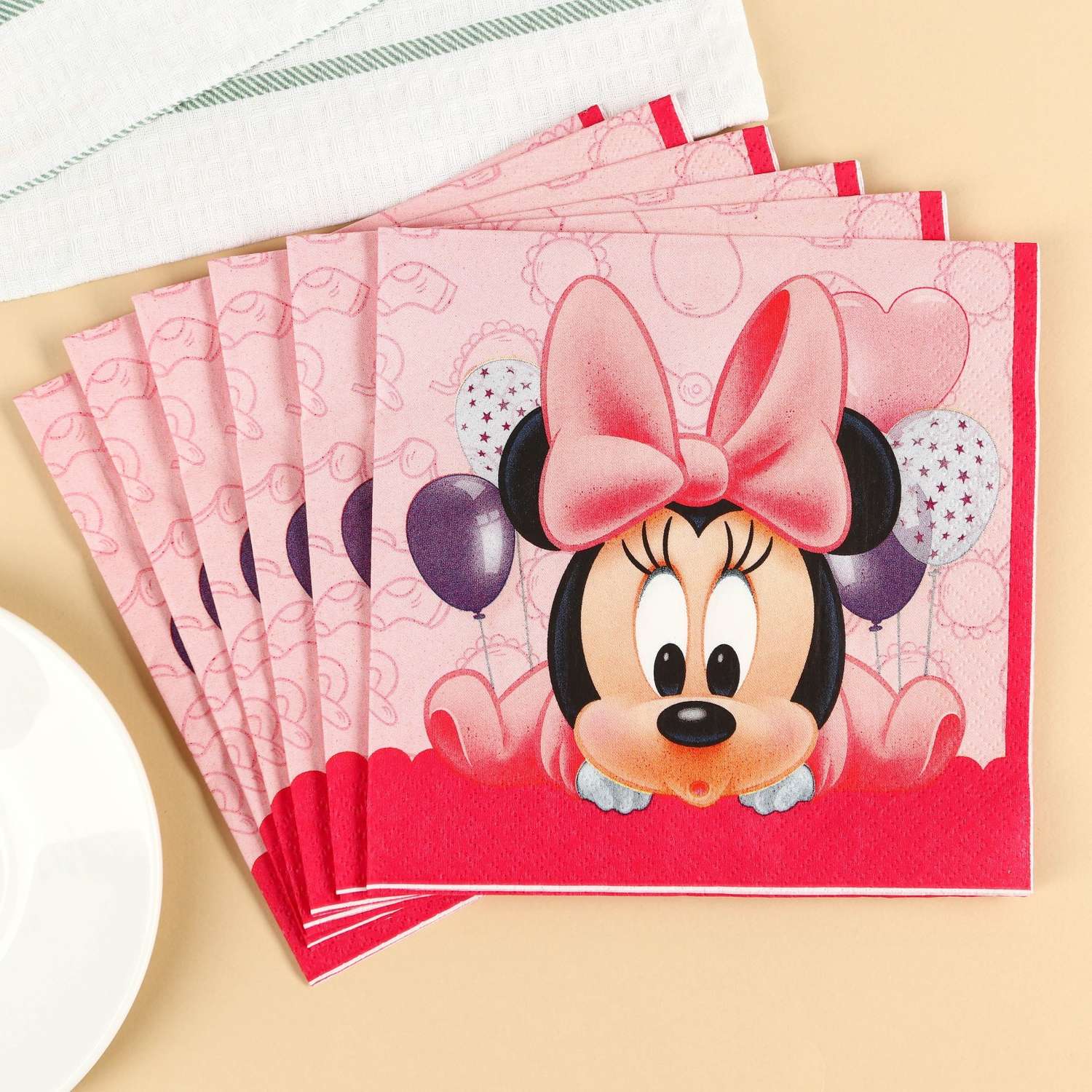 Салфетки бумажные Disney Минни Маус 33х33 см 20 шт. 3-х слойные - фото 1