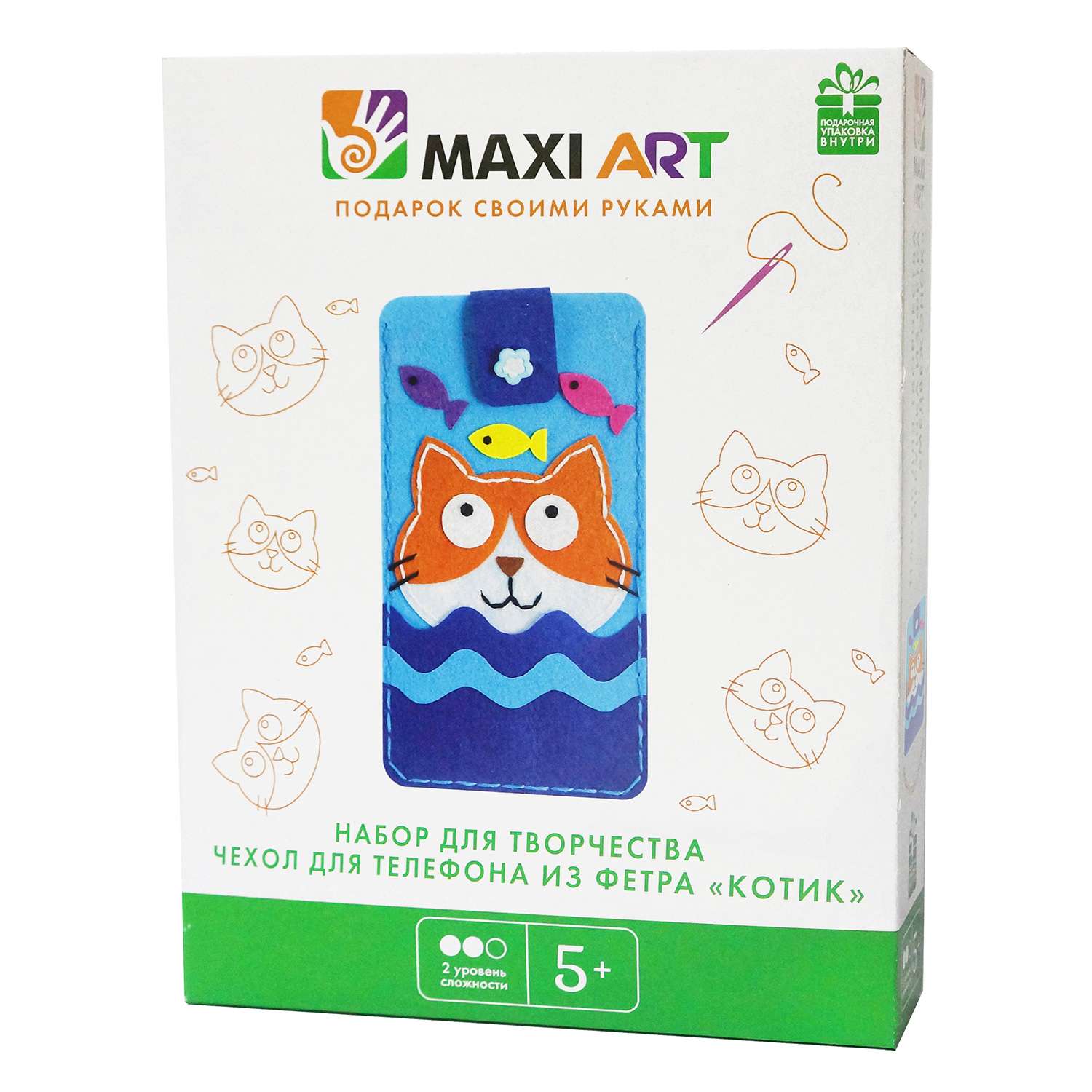 Набор для творчества Maxi Art Чехол для телефона. Котик (MA-A0203-2) - фото 1