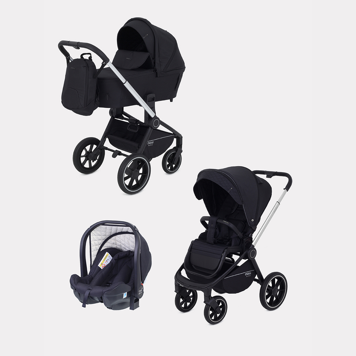 Коляска детская универсальная MOWbaby 3в1 ZOOMPU RA087 Silver Black - фото 2