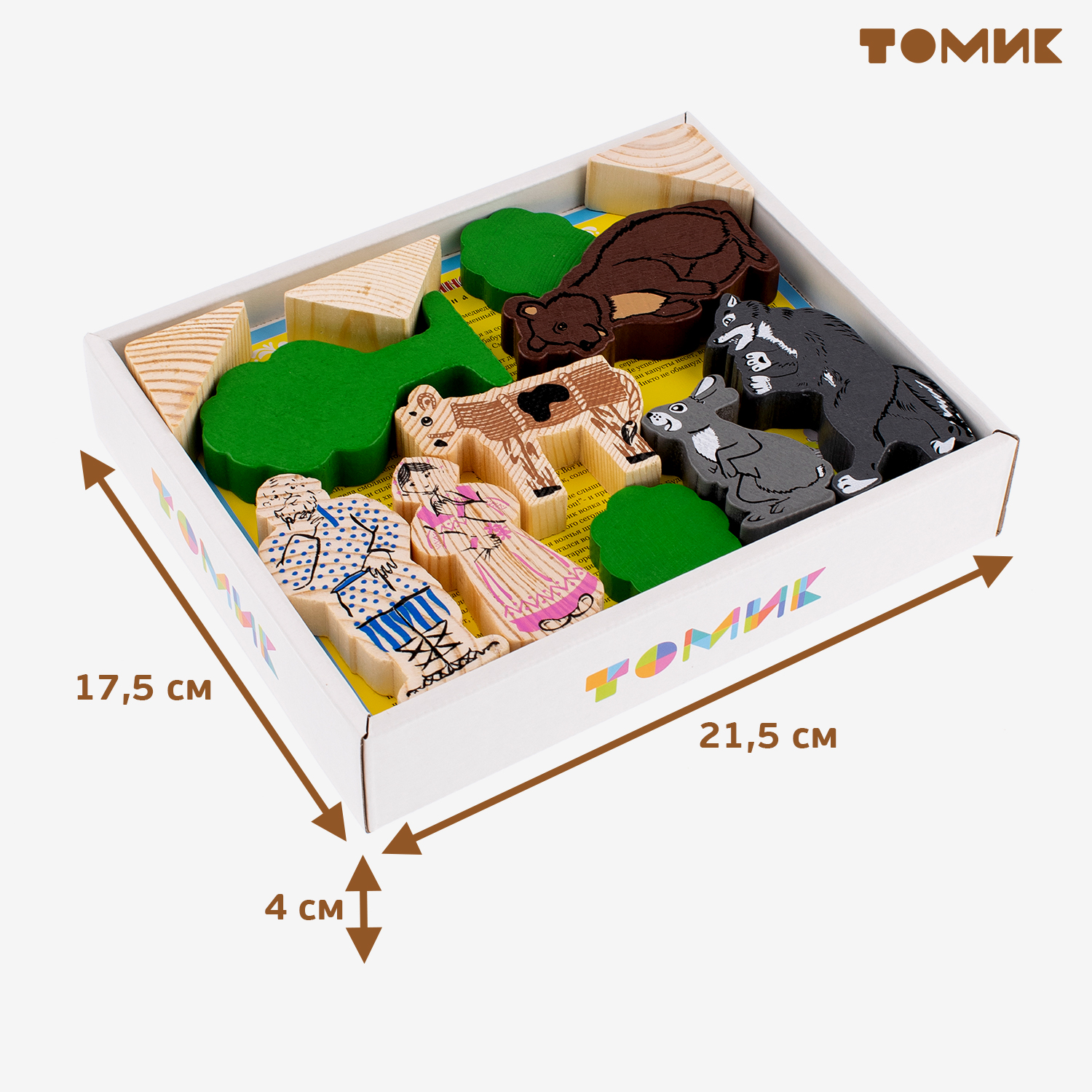 Конструктор детский деревянный Томик сказка смоляной бычок 17 деталей 4534-8 - фото 4