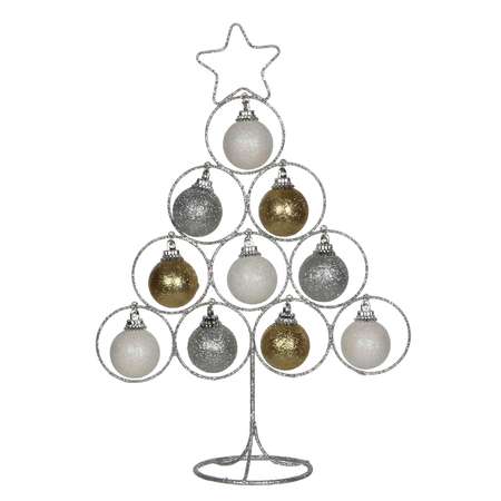 Украшение Christmas House Дерево с шарами Серебряное