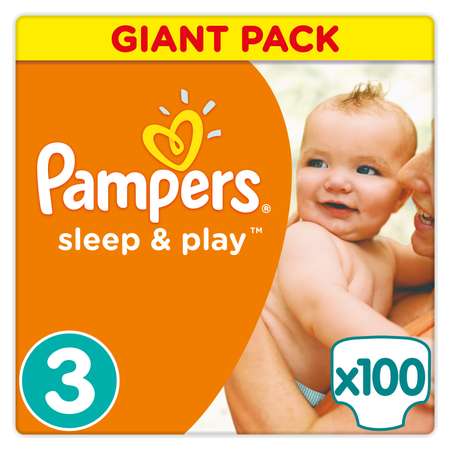 Подгузники Pampers Sleep and Play Джайнт 3 5-9кг 100шт