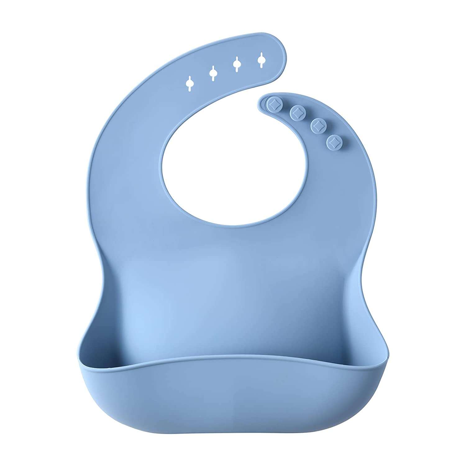 Детский силиконовый нагрудник MIKMEL для кормления Baby Blue - фото 1