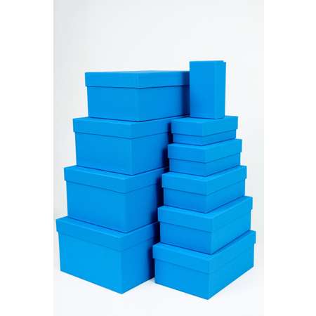 Набор подарочных коробок Cartonnage 10 в 1 Радуга голубой