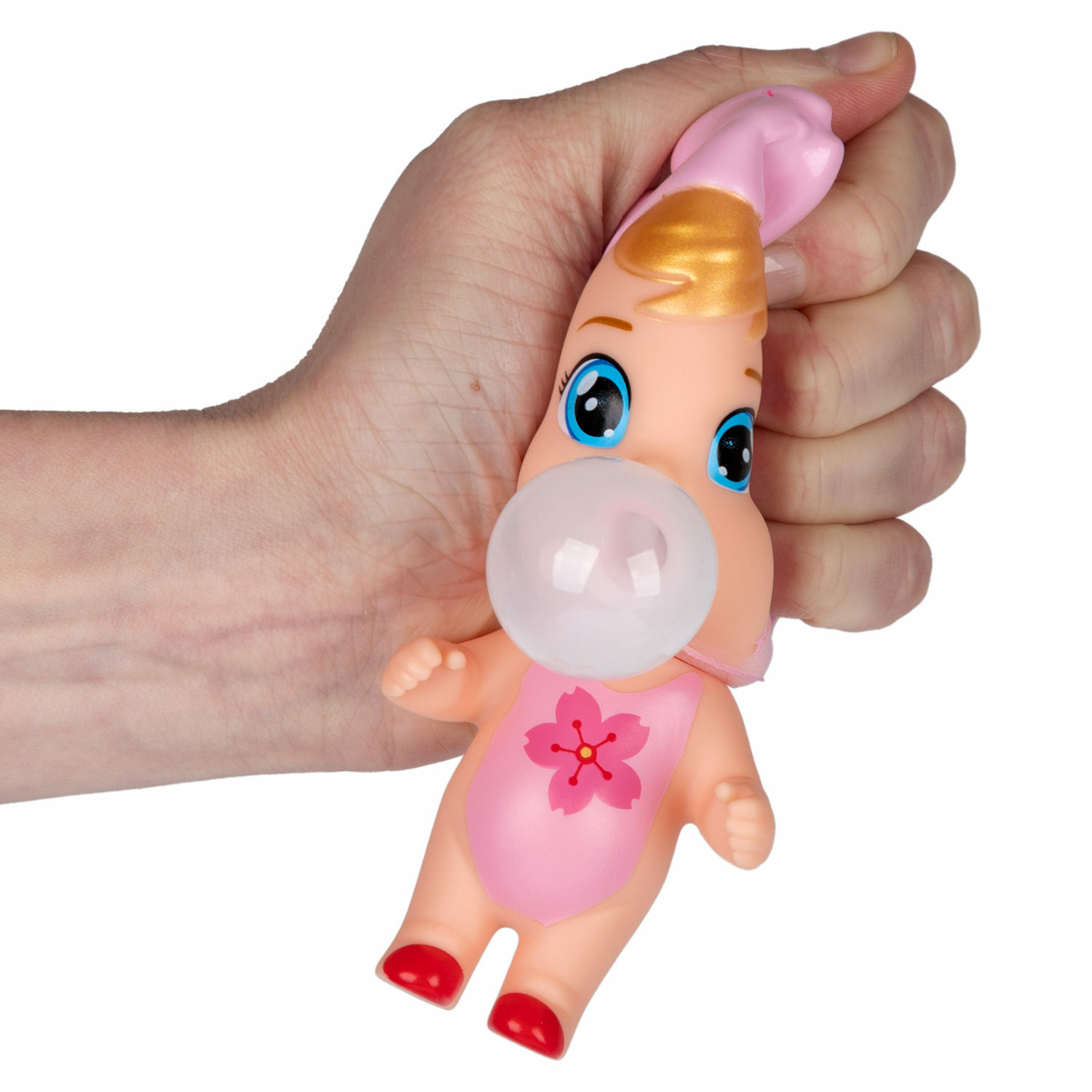 Игрушка-антистресс 1TOY Bubble Gum Кукла розовый - фото 3