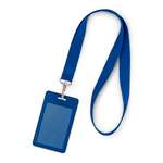 Лента с карманом для пропуска Flexpocket из экокожи цвет синий