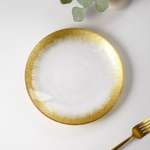 Тарелка Sima-Land стеклянная десертная «Бурлеск» d=21 см цвет золотой