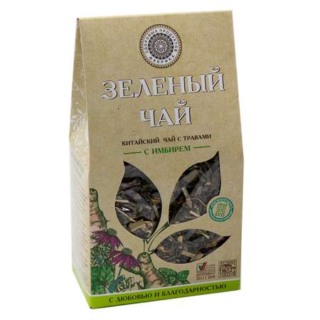 Чай Фабрика Здоровых Продуктов Зеленый с имбирем с травами 75г