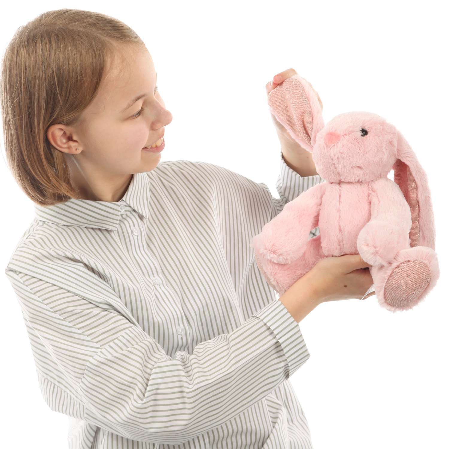 Игрушка мягкая Aurora Кролик Розовый - фото 9
