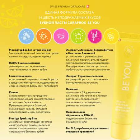 Зубная паста Curaprox Be You Восходящая звезда 60 ml желтая