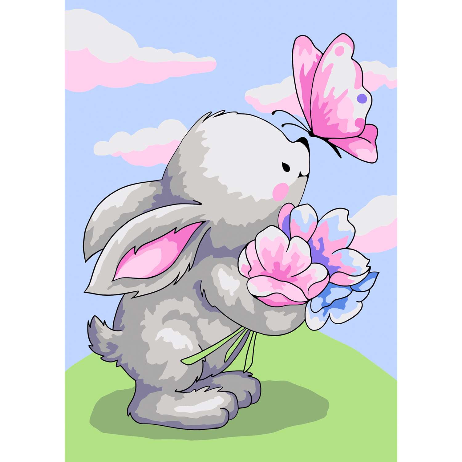 Картина по номерам Hobby Paint на картоне 15х21 см Кролик Снежок - фото 2