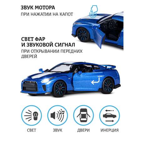 Автомобиль АВТОпанорама Nissan GT R R35 1:32 синий