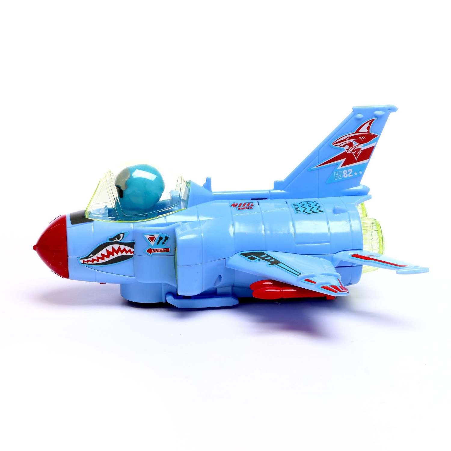 Самолет Sima-Land «Акула» работает от батареек световые и звуковые эффекты цвет синий 7183802 - фото 2