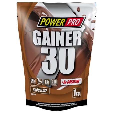 Гейнер 30 POWER PRO Шоколад 1 кг