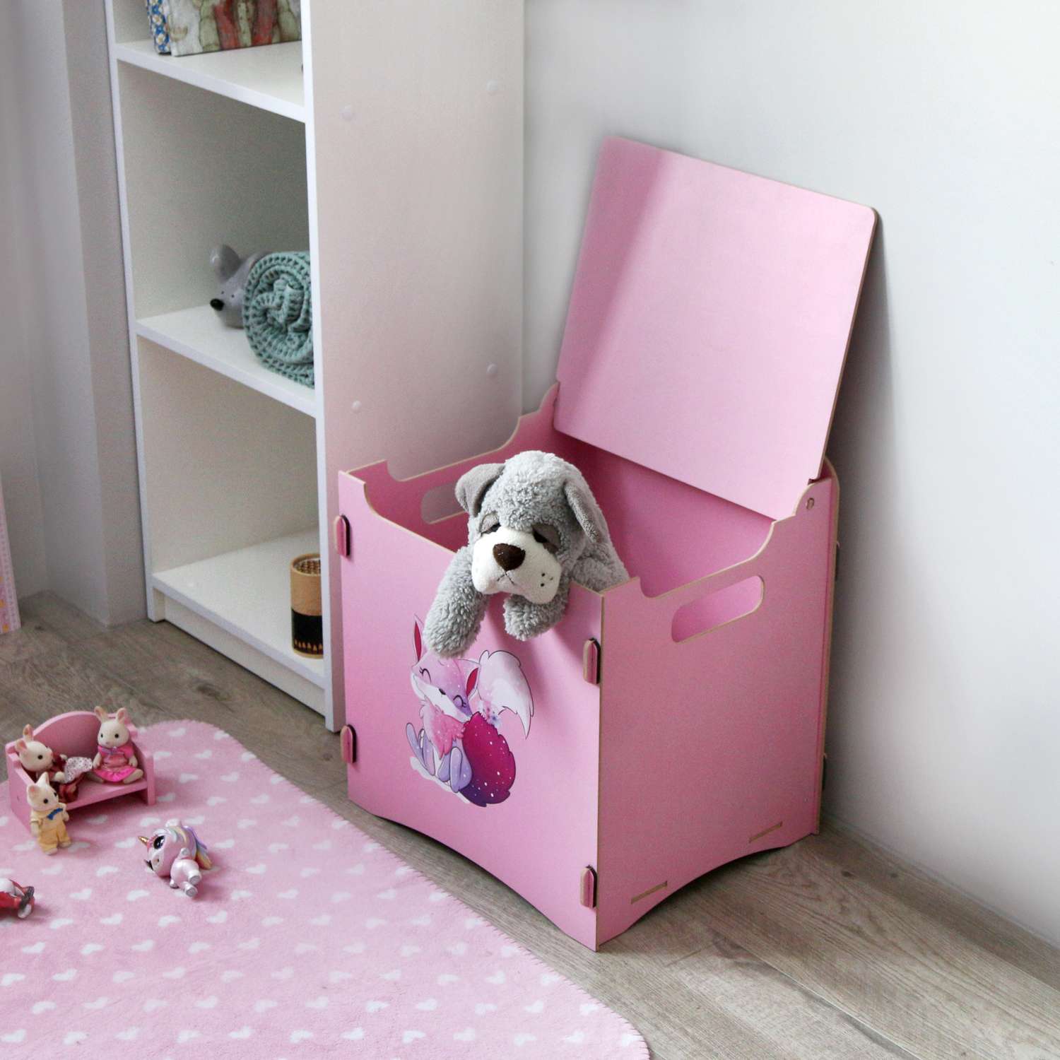 Ящик для хранения игрушек Alubalu розовый - фото 4