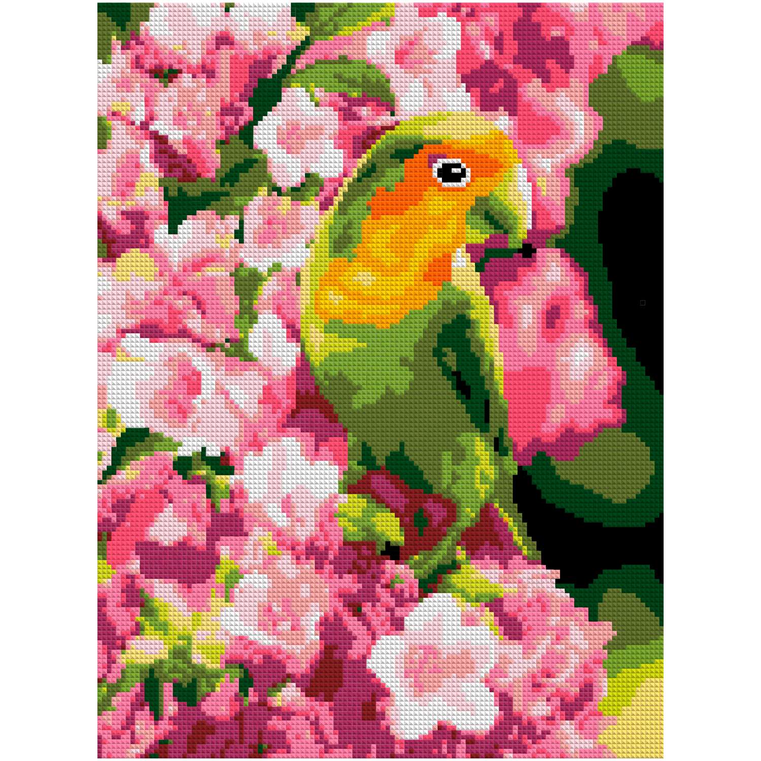 Алмазная мозаика на холсте LORI с полным заполнением Весенний попугайчик 40х30 см - фото 1